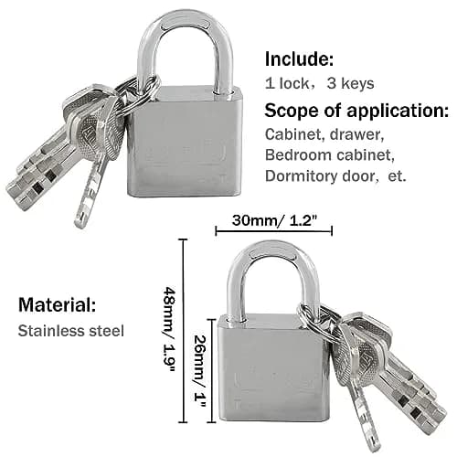 HOWDIA 4 Inch Door Lock Latch Padlock Hasp Set, 90 Degree Lock with Screws & Padlock, Stainless Steel Security Door Clasp for Shed/Gate/Storage thumbnail 3
