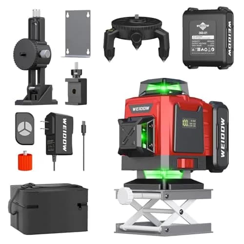 WEIDDW Laser Level 360° Green Cross Line Self Leveling Laser Measuring Tool | 7-10m Indoor Range, ±2mm Accuracy thumbnail 1