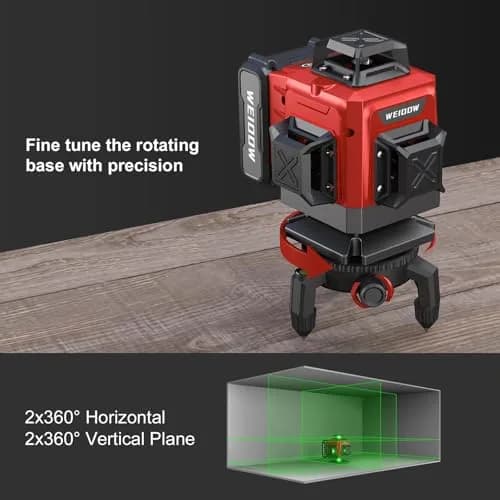 WEIDDW Laser Level 360° Green Cross Line Self Leveling Laser Measuring Tool | 7-10m Indoor Range, ±2mm Accuracy thumbnail 5