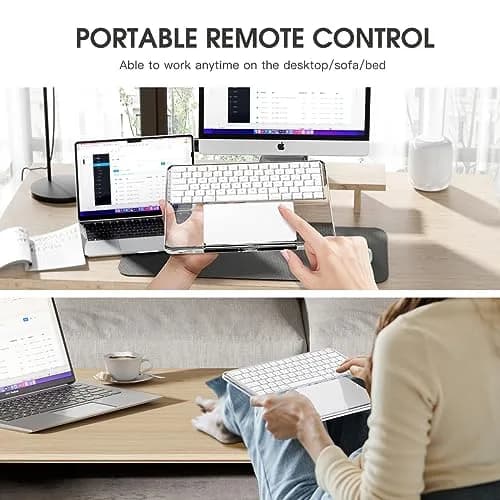 HEWYIOS Acrylic Keyboard Stand and Trackpad Holder for Apple Magic Keyboard 2th/3th | Ergonomic Design thumbnail 2