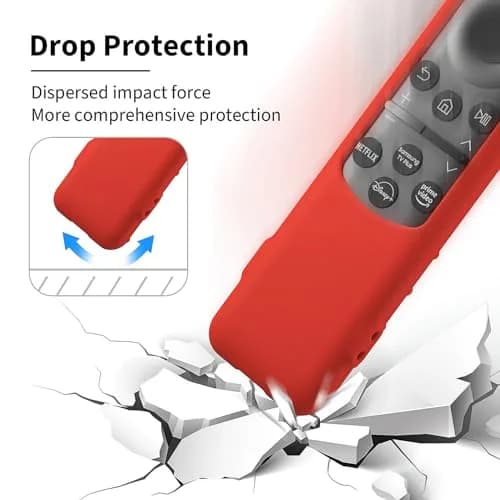 PIUAMUNKJ Red Silicone Protective Cover with Lanyard for Samsung Smart TV Remote BN59-01432 Series | Protects from Scratches & Drops thumbnail 3