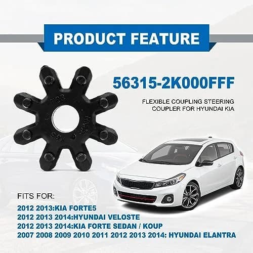 RBOKO Black Flexible Steering Coupler Replacement 4-Pack | Solves Steering Vibration and Noise thumbnail 7