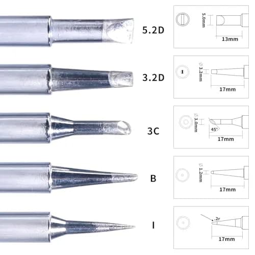 WEP #1400 Soldering Iron Tips Set (5PCS) Long-Life Type for WEP 927-IV, 948-III, 926LED V1, 948DQ-III, and 938BD-I Soldering Station thumbnail 4