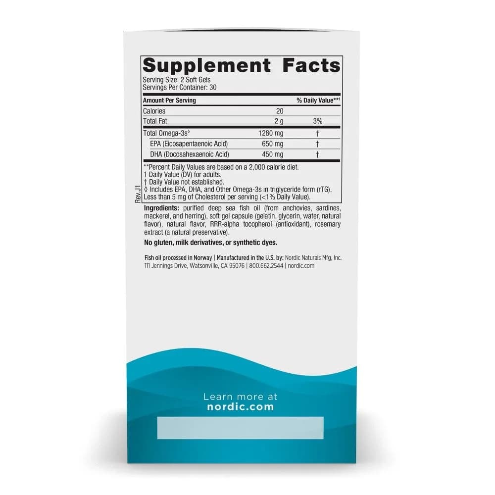 Nordic Naturals Ultimate Omega Lemon Flavor Fish Oil | High-Potency Omega-3 for Brain & Heart Health - view 2