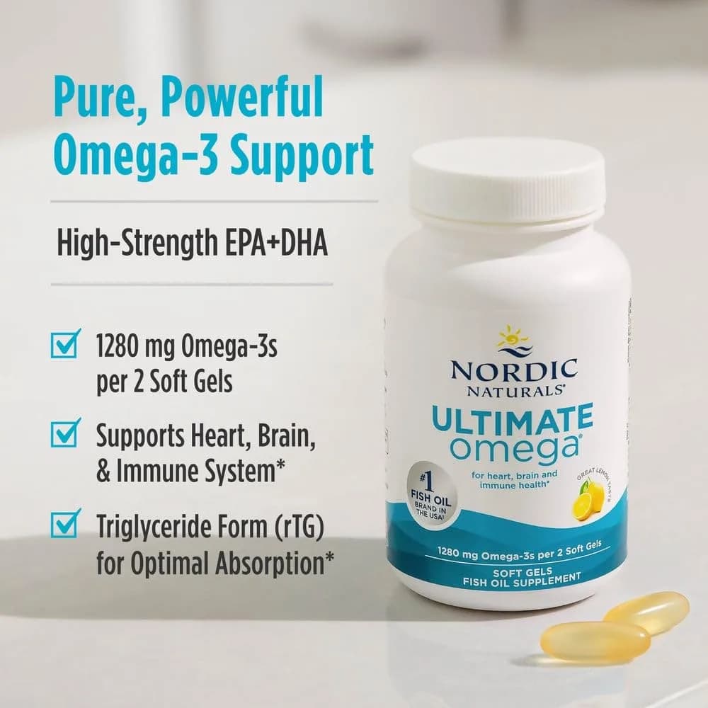 Nordic Naturals Ultimate Omega Lemon Flavor Fish Oil | High-Potency Omega-3 for Brain & Heart Health - view 4