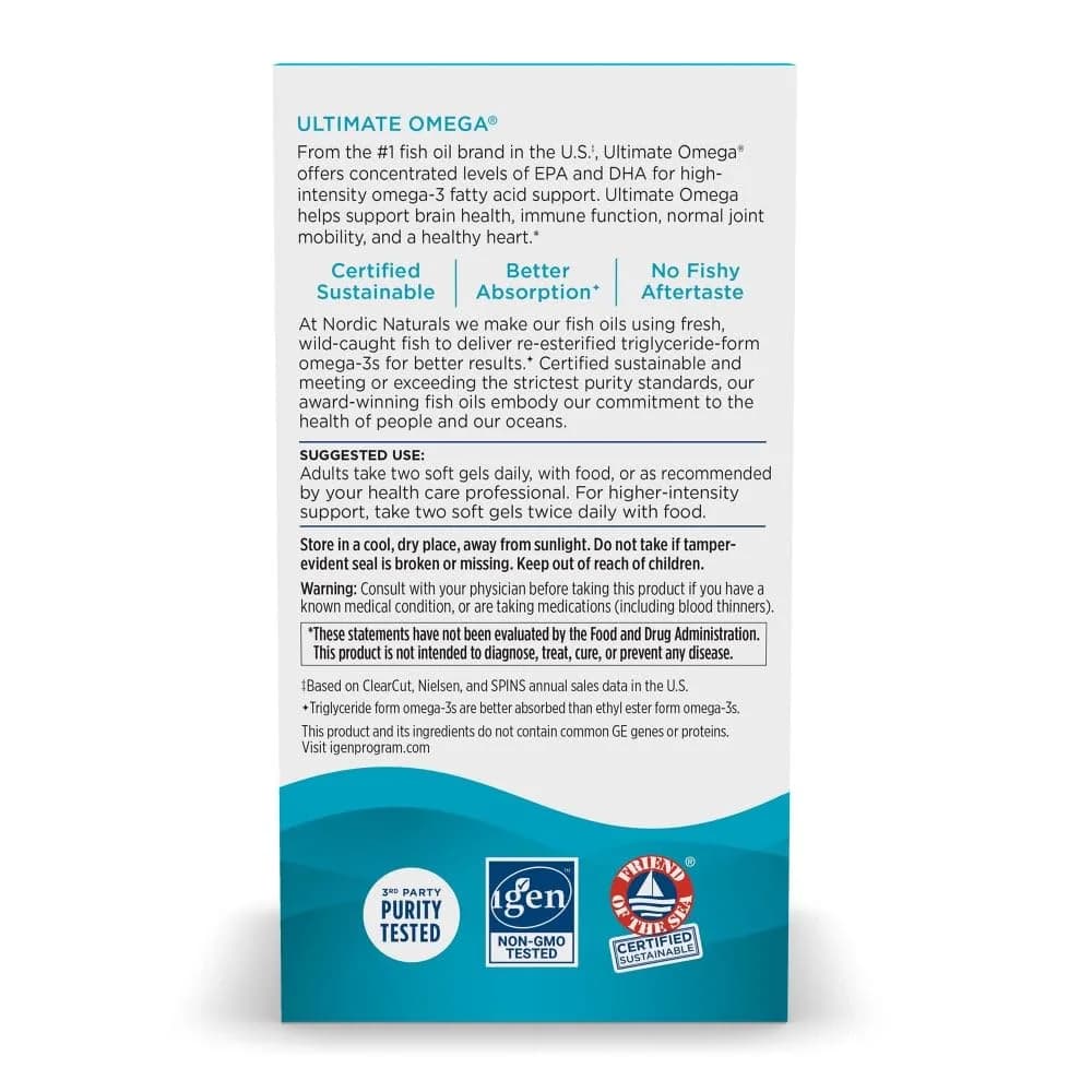 Nordic Naturals Ultimate Omega Lemon Flavor Fish Oil | High-Potency Omega-3 for Brain & Heart Health - view 6