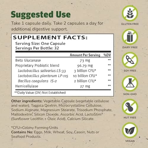 TruFlora Nutritional Supplement Capsules 32 Count | Gluten Free & Probiotic Enzymes for Gut & Energy Support thumbnail 2