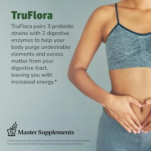 TruFlora Nutritional Supplement Capsules 32 Count | Gluten Free & Probiotic Enzymes for Gut & Energy Support thumbnail 3