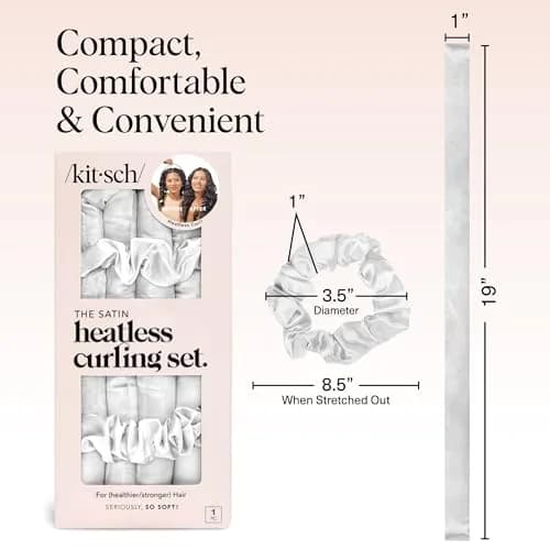 Kitsch Satin Heatless Curls Overnight Set - Ivory | Gentle Frizz-Free Hair Styling thumbnail 5