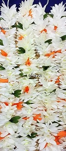 AFARZA Artificial Jasmine Gajra Scrunchie Bun Accessory - Pack of 4 (Multicolor) | Traditional Indian Hair Accessory thumbnail 4