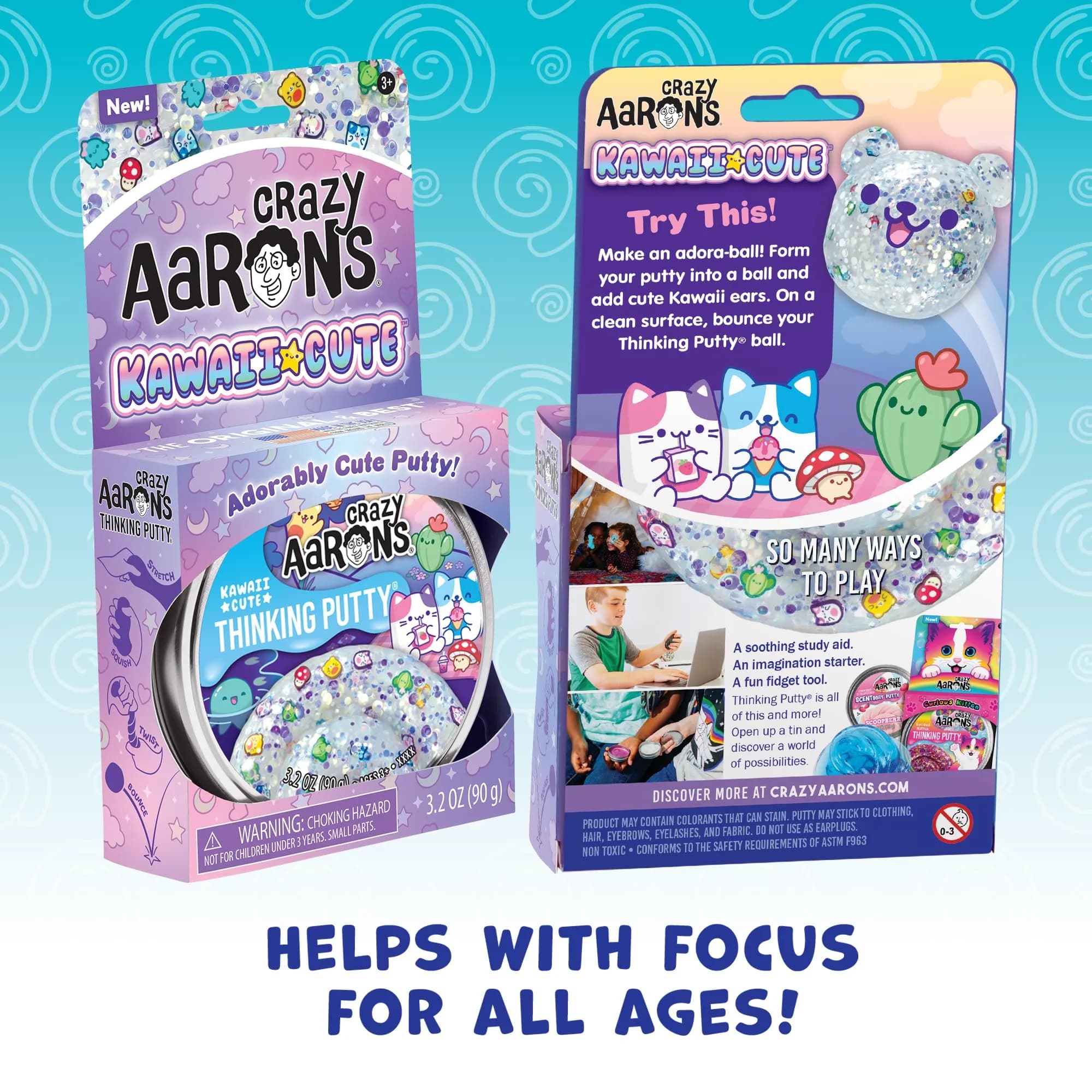 Crazy Aaron's Thinking Putty Kawaii Cute 96ml (3.2 oz) | Glitter & Charms for Sensory Play - view 5