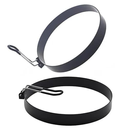 WOWITIS Large 2 Pack 8" Omelette Ring for Griddle | Non-stick Stainless Steel Egg Separator with Silicone Handle thumbnail 5