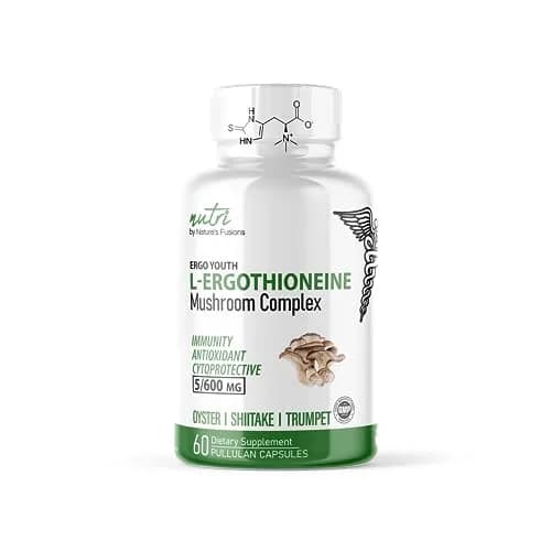 Nature's Fusions Nutri L-Ergothioneine 600mg | Organic Mushroom Complex for Adults thumbnail 1
