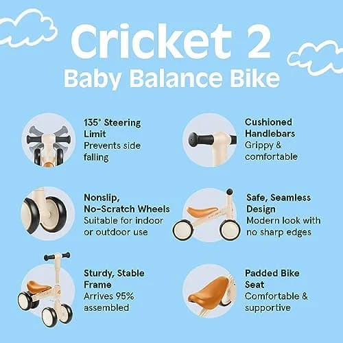 Retrospec Cricket Baby Walker Balance Bike for 12-24 Months | Toddler Ride-On Toy for Boys & Girls thumbnail 3
