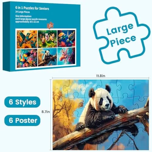 WSCXSC 24 Large Piece Puzzle for Seniors | Dementia & Elderly Friendly, Easy & Bright Colors (70-120 chars) thumbnail 2
