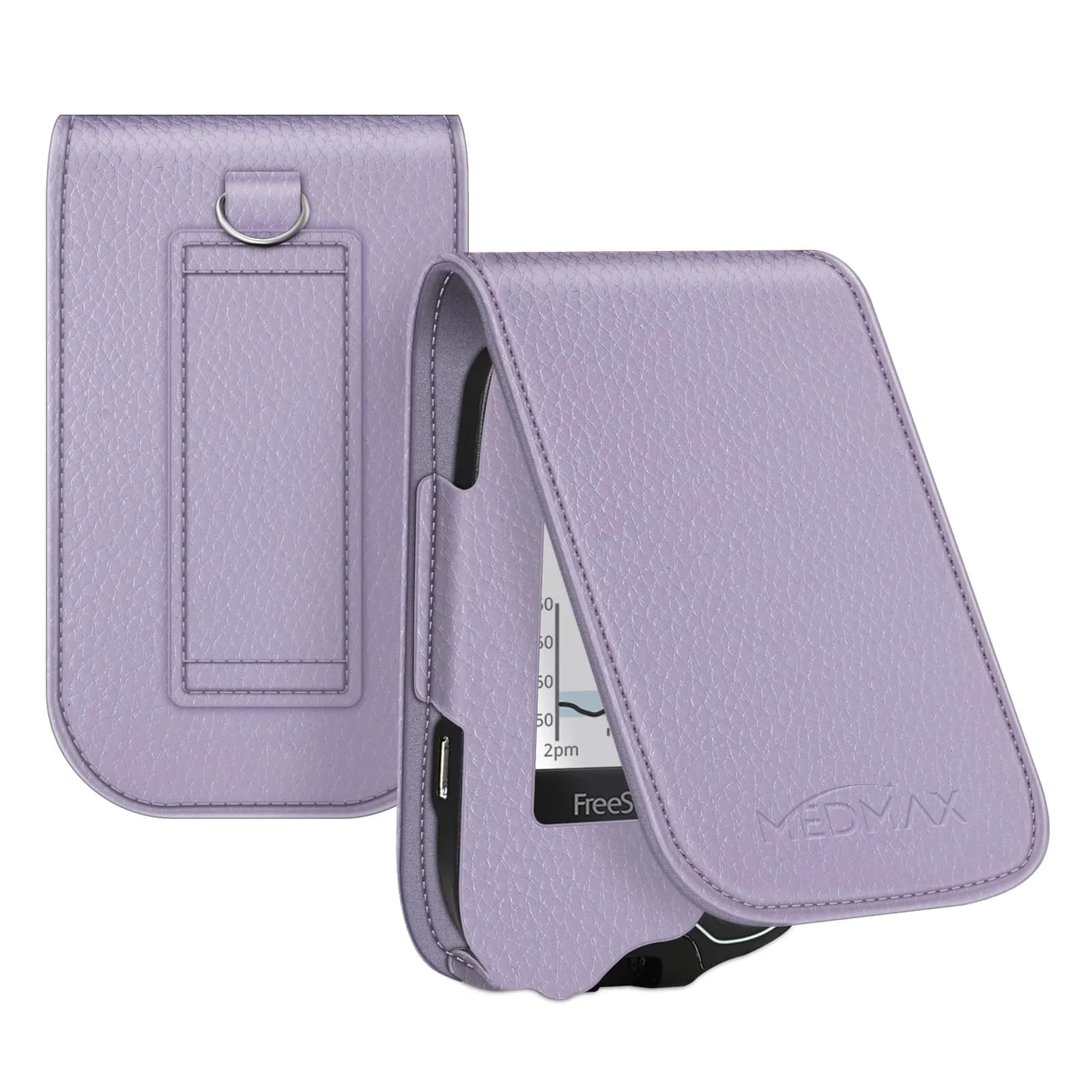 MEDMAX PU Leather Protective Case for Freestyle Libre 3 2 / Libre Reader | Slip-Resistant, Drop-Proof, Portable (Lilac Purple) — Lilac Purple