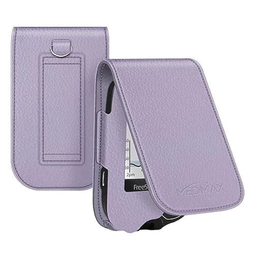 MEDMAX PU Leather Protective Case for Freestyle Libre 3 2 / Libre Reader | Slip-Resistant, Drop-Proof, Portable (Lilac Purple) thumbnail 1