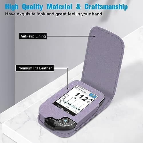 MEDMAX PU Leather Protective Case for Freestyle Libre 3 2 / Libre Reader | Slip-Resistant, Drop-Proof, Portable (Lilac Purple) thumbnail 3