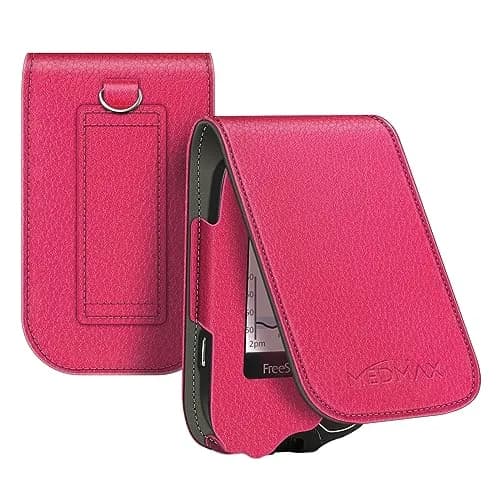 MEDMAX PU Leather Protective Case for Freestyle Libre 3 2 / Libre Reader | Shockproof & Portable Magenta thumbnail 1