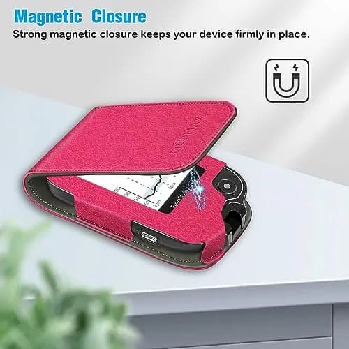 MEDMAX PU Leather Protective Case for Freestyle Libre 3 2 / Libre Reader | Shockproof & Portable Magenta thumbnail 4