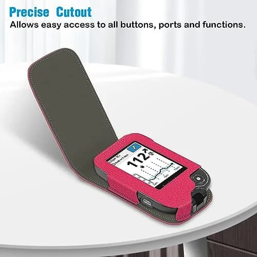 MEDMAX PU Leather Protective Case for Freestyle Libre 3 2 / Libre Reader | Shockproof & Portable Magenta thumbnail 5