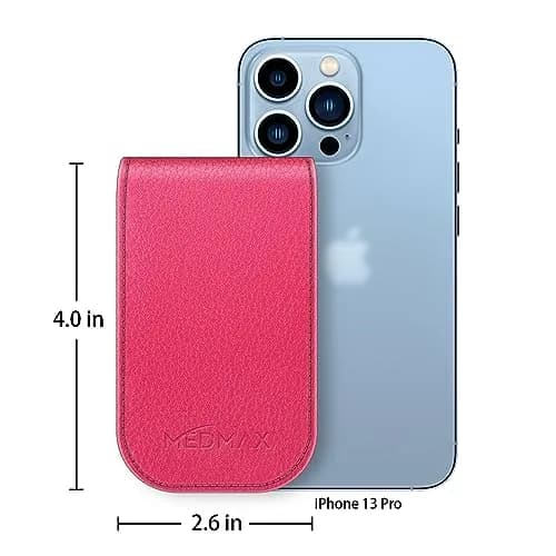 MEDMAX PU Leather Protective Case for Freestyle Libre 3 2 / Libre Reader | Shockproof & Portable Magenta thumbnail 7