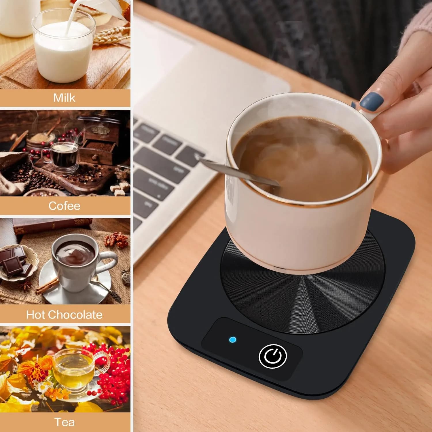 Lesipee Electric Coffee Mug Warmer 14.2 cm (5.6 in) | Keeps Drinks Warm for Office & Home - view 5
