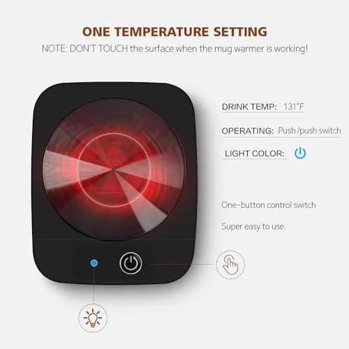 Lesipee Electric Coffee Mug Warmer 14.2 cm (5.6 in) | Keeps Drinks Warm for Office & Home thumbnail 3