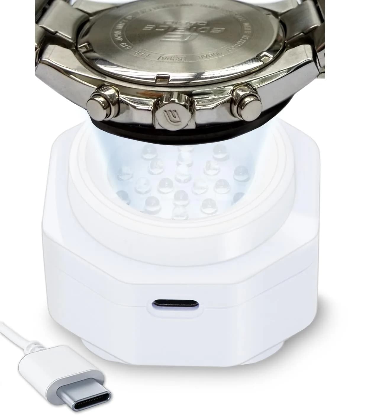 CoolFire Solar Watch Charger USB-C UV-Free Safe 24/7 | Fits G-Shock, Citizen, Seiko, Garmin