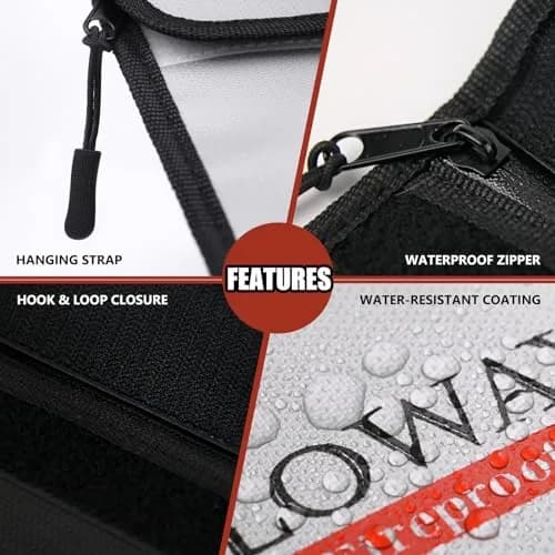ROLOWAY Fireproof Bag (9.6 x 6.6 inches) 5200℉ Heat Insulated, Fireproof Money Bag with Zipper for Cash (2-Pack) thumbnail 5