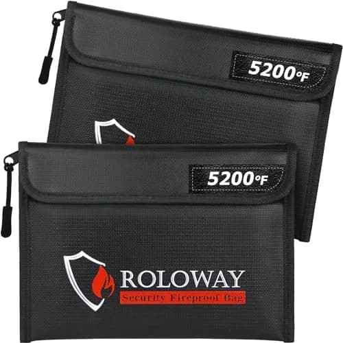 ROLOWAY Fireproof Bag 24.4 x 16.8 cm (9.6 x 6.6 inches) | 10-Layer Heat Insulated Document & Cash Protection thumbnail 1