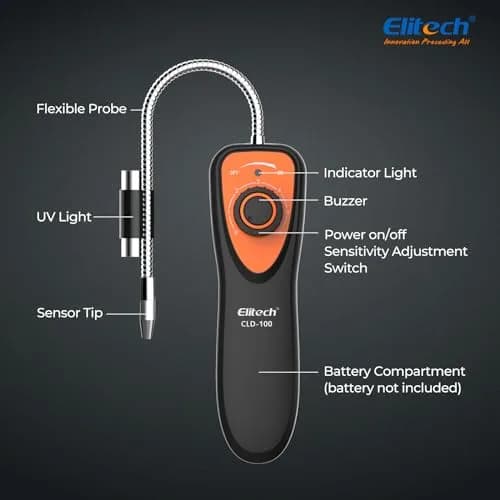 Elitech CLD-100 Refrigerant Leak Detector with UV Light | 8.26 inch Probe, 0.21oz/yr Sensitivity thumbnail 5