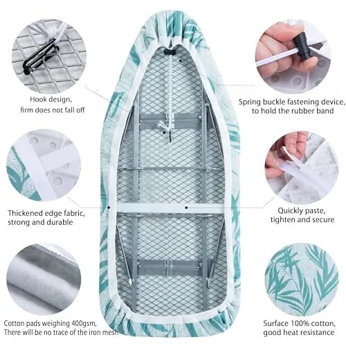 MZXcuin Small Ironing Board Cover 12.5"x32" | Heat Reflective Cotton Pad with Padding thumbnail 4
