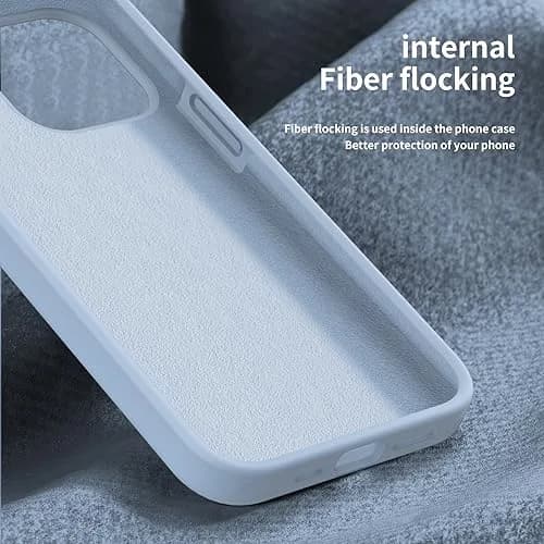 FUNMIKO Compatible with iPhone 15 Pro Max Case with Screen Protector | Silky Soft Silicone, Light Blue thumbnail 3