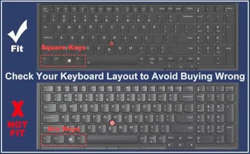 MUBUY-GOL Black Silicone Keyboard Cover for Lenovo ThinkPad E16, T16, P16, P16v, P16s, L15 (15.6"-16") | US Layout thumbnail 2