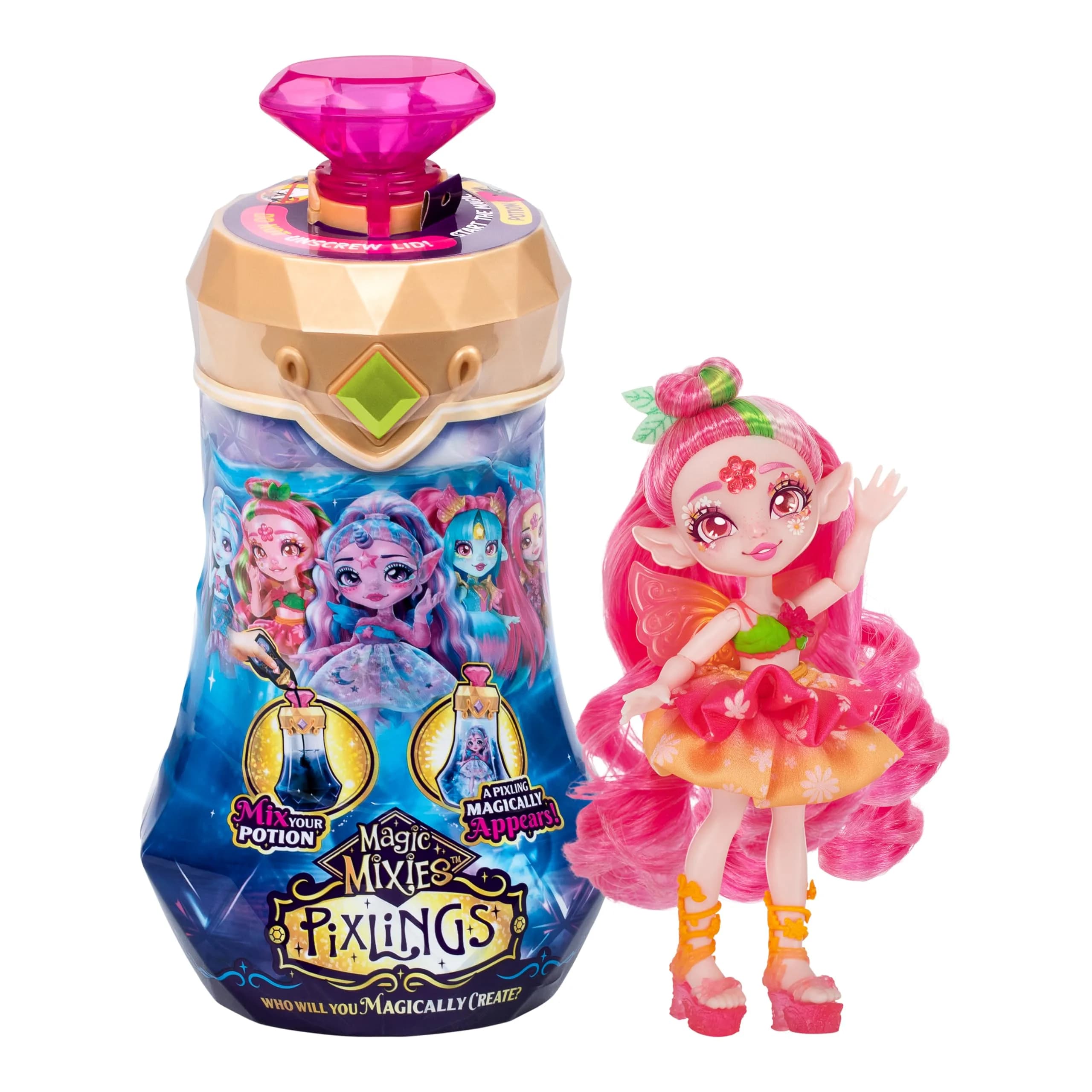 Magic Mixies Pixlings Faye The Fairy Pixling | Create & Reveal 6.5" Doll with Potion Magic