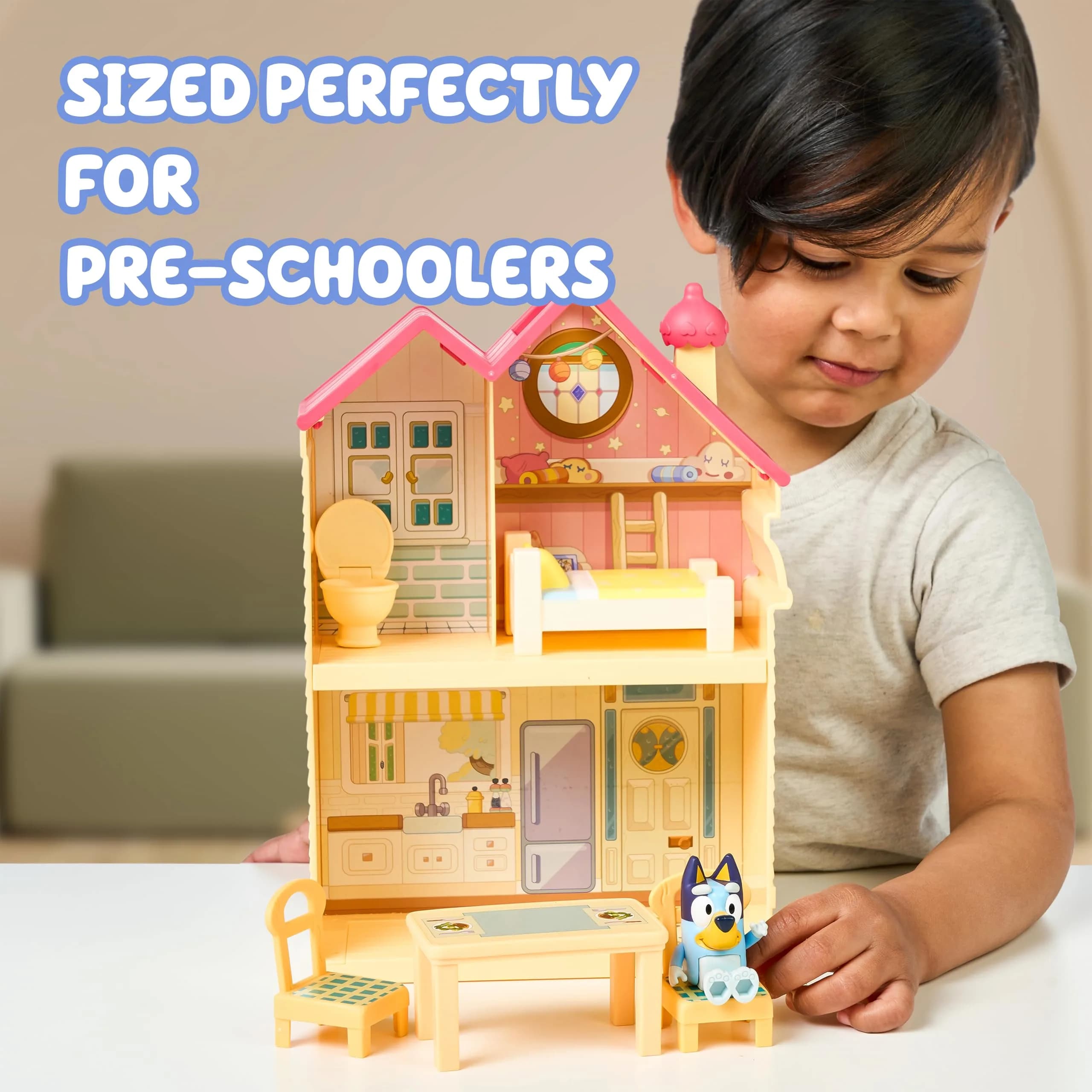 Bluey Mini House Playset with 2.5" Figure & 5 Accessories, 3 Room Play House Toys with Carry Handle, Compact Travel Toy (0.45 kg) - view 5