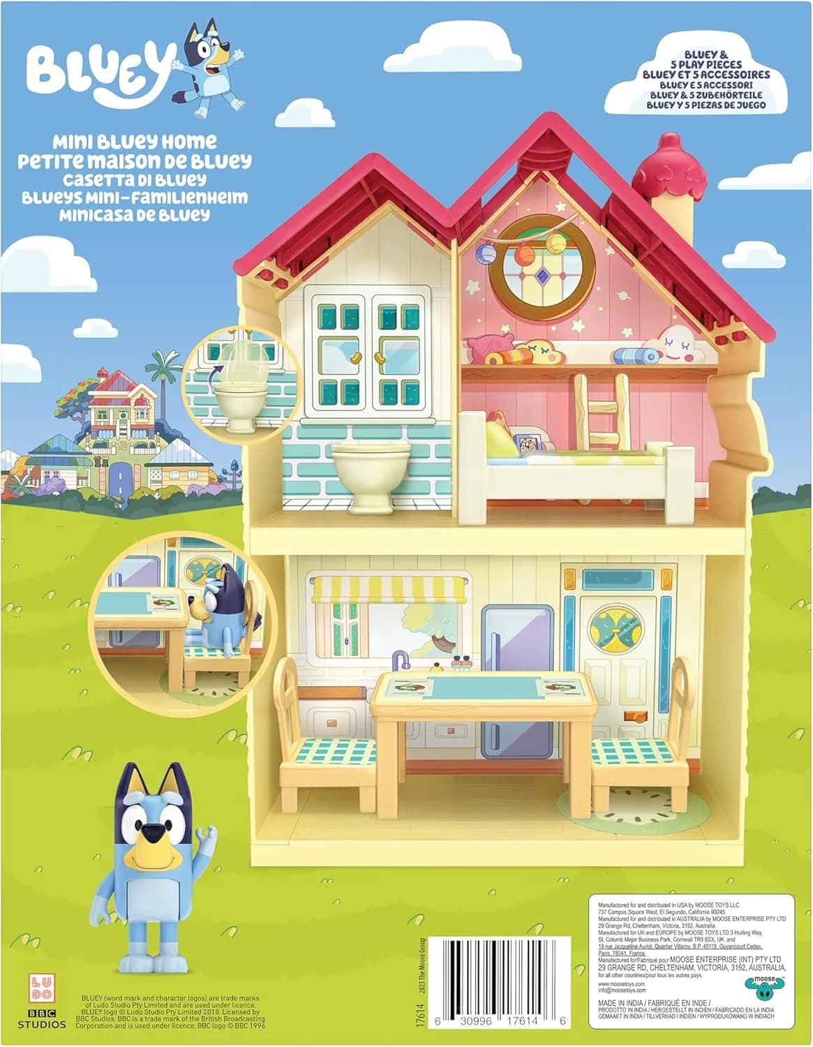 Bluey Mini House Playset with 2.5" Figure & 5 Accessories, 3 Room Play House Toys with Carry Handle, Compact Travel Toy (0.45 kg) - view 8