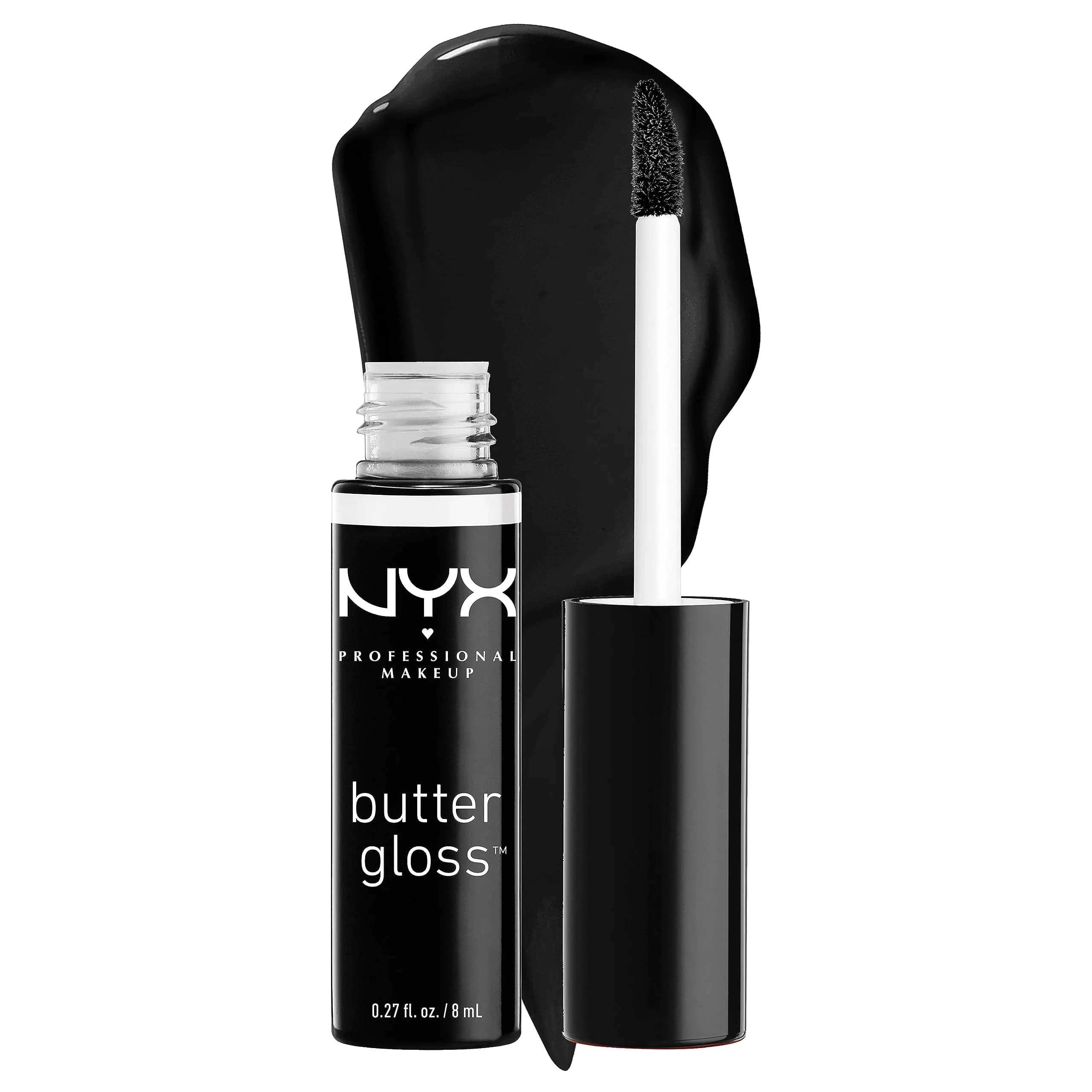 NYX PROFESSIONAL MAKEUP Butter Gloss Lip Gloss, Licorice (Black) 8ml (0.27 Fl Oz) | Sheer to Medium Coverage
