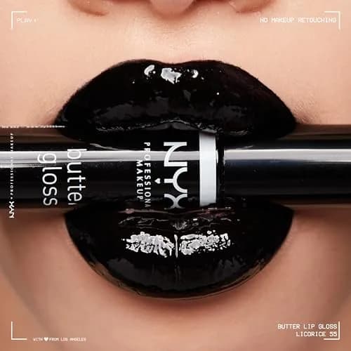 NYX PROFESSIONAL MAKEUP Butter Gloss Lip Gloss, Licorice (Black) 8ml (0.27 Fl Oz) | Sheer to Medium Coverage - view 4