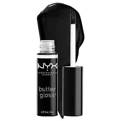NYX PROFESSIONAL MAKEUP Butter Gloss Lip Gloss, Licorice (Black) 8ml (0.27 Fl Oz) | Sheer to Medium Coverage - main product image