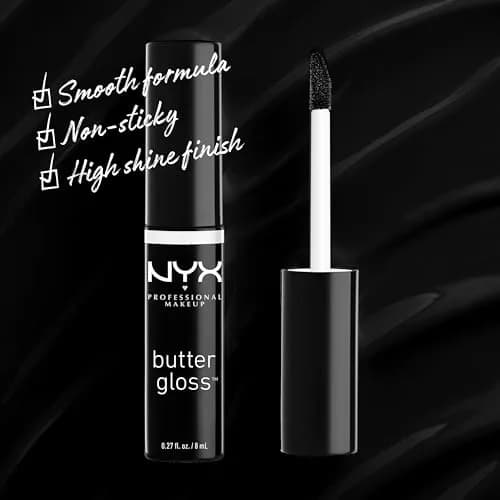 NYX PROFESSIONAL MAKEUP Butter Gloss Lip Gloss, Licorice (Black) 8ml (0.27 Fl Oz) | Sheer to Medium Coverage - view 2