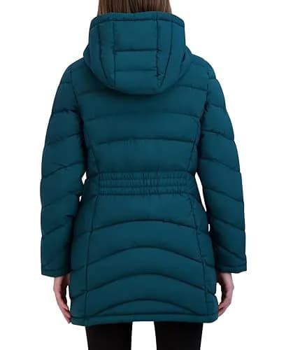 HFX Women's Longline Stretch Puffer Coat, Pine, XL | Water-Resistant, Active & Warm thumbnail 4