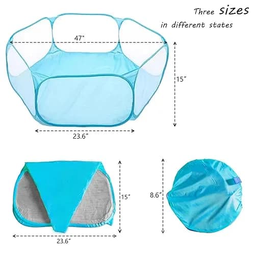 Sheldamy Small Animals Playpen 47'' x 24'' x 15'' | Portable Indoor Outdoor Pet Fence thumbnail 4