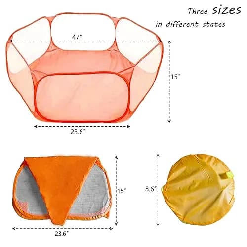 Sheldamy Small Animals Playpen 47'' x 24'' x 15'' | Portable Pop-up Pet Tent for Rabbits & Guinea Pigs thumbnail 4