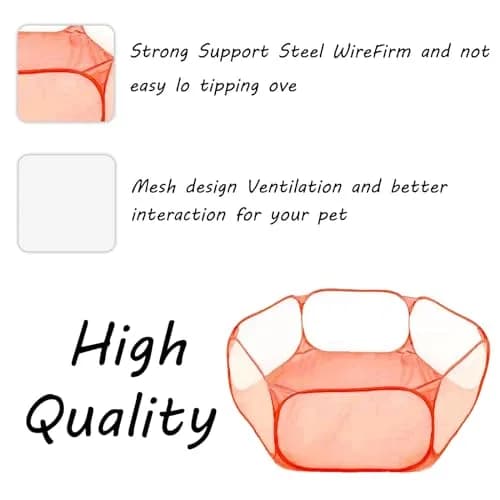 Sheldamy Small Animals Playpen 47'' x 24'' x 15'' | Portable Pop-up Pet Tent for Rabbits & Guinea Pigs thumbnail 5