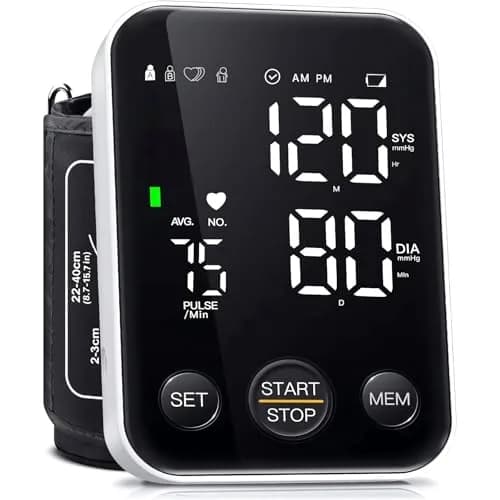Oklar FDA Cleared Automatic Arm Blood Pressure Monitor | 22-40 cm Cuff, 2x120 Readings, Type-C & Battery Powered thumbnail 1