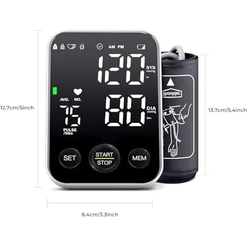 Oklar FDA Cleared Automatic Arm Blood Pressure Monitor | 22-40 cm Cuff, 2x120 Readings, Type-C & Battery Powered thumbnail 8