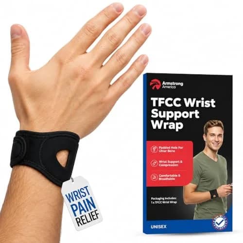 ARMSTRONG AMERICA Wrist Wrap Compression Wrist Brace for TFCC Tears | Carpal Tunnel & Tendonitis Support (MED) thumbnail 1