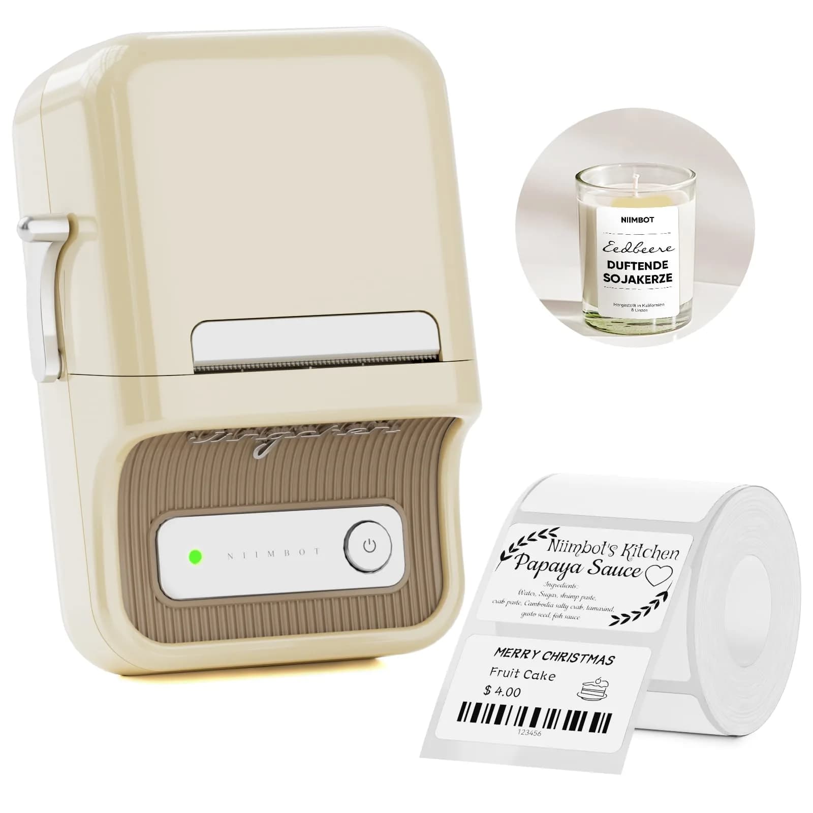 NIIMBOT B21 White Label Maker Printer with 1 Pack 50x30mm White Labels - main product image